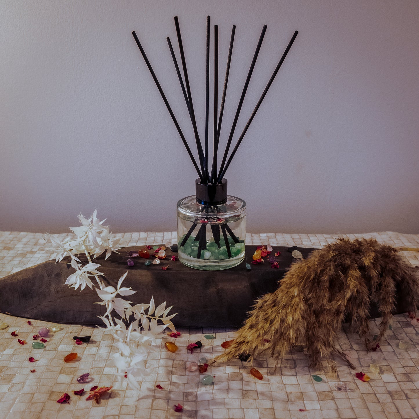 Green Aventurine Crystal Infused Reed Diffusers - Frosted Eucalyptus (100ml)