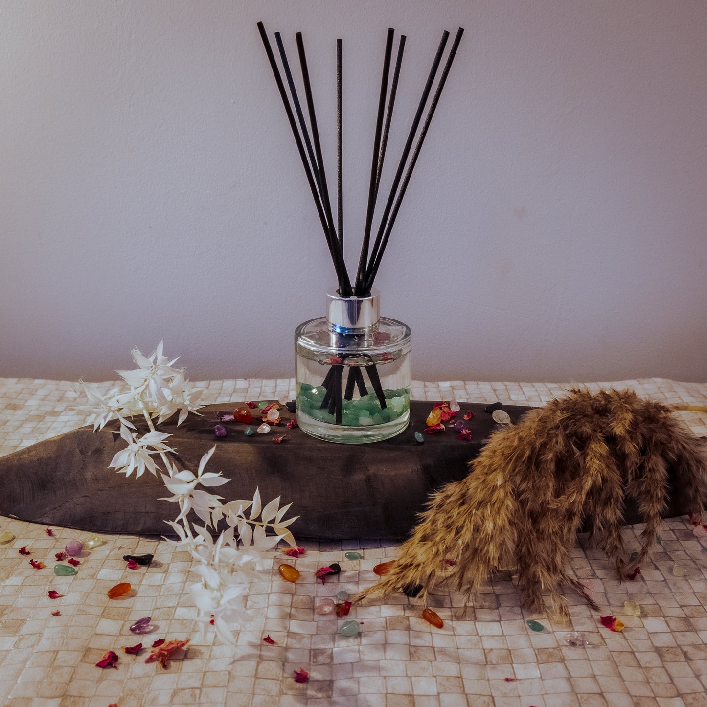 Green Aventurine Crystal Infused Reed Diffusers - Frosted Eucalyptus (100ml)