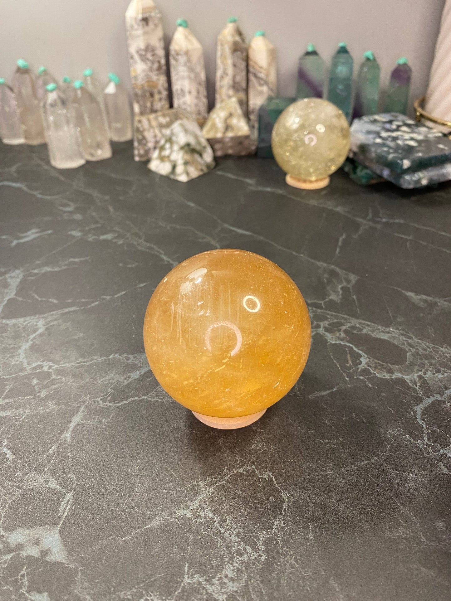Orange Calcite Sphere