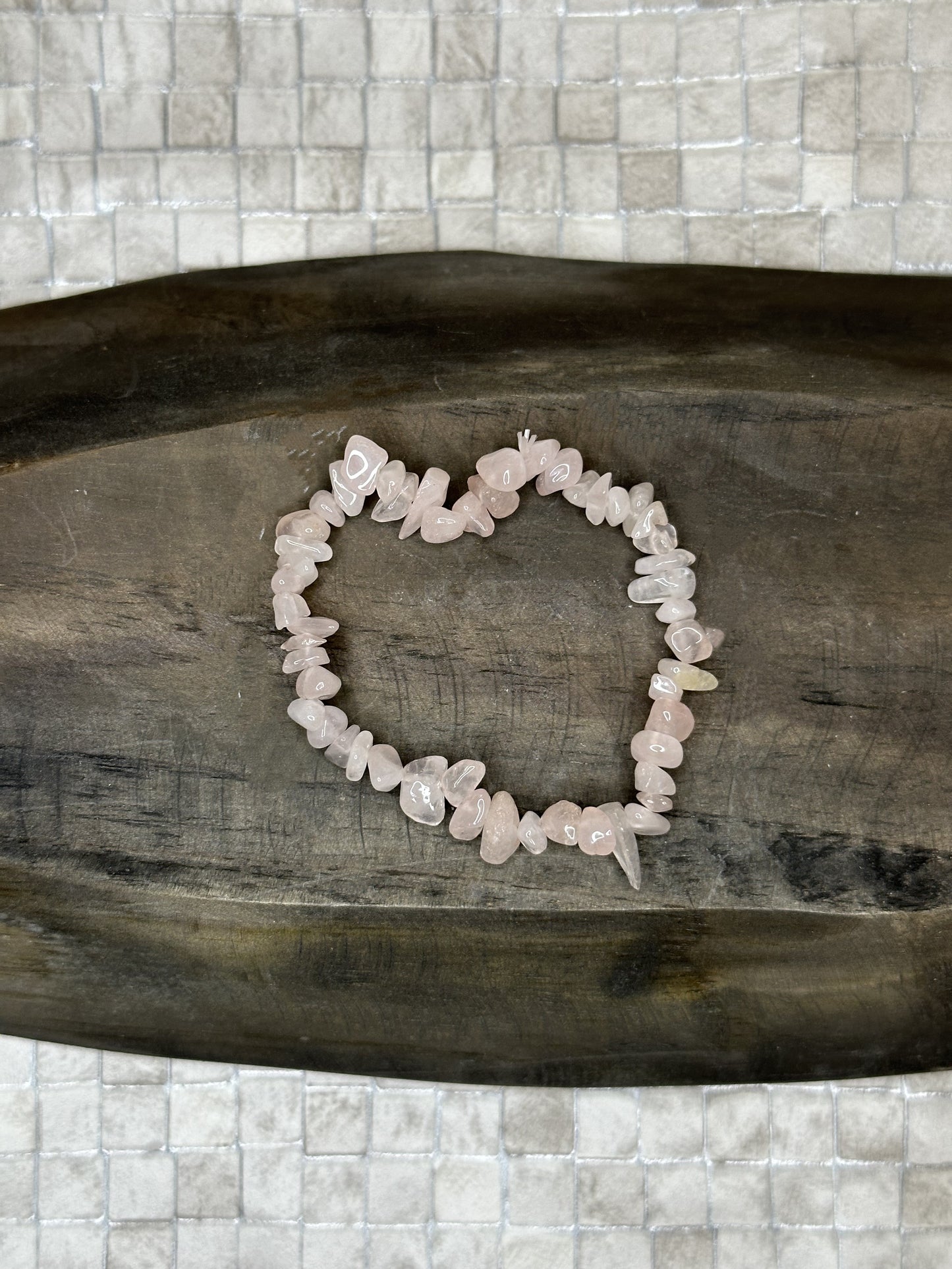 Rose Quartz Chip Bracelet