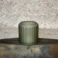 Green Fluted Glass Crystal Infused Candle With Cotton Wick - Customisable (200g)
