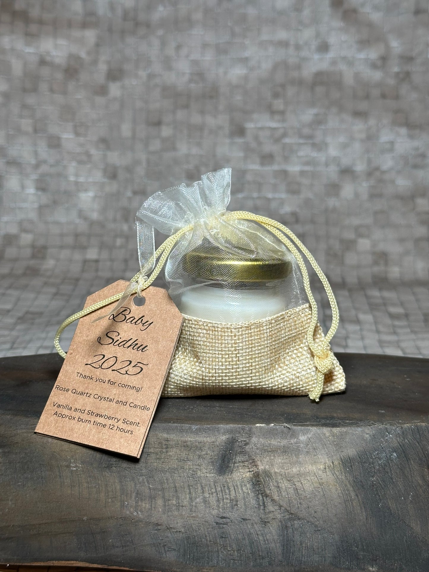 Personalised Mini Candle And Crystal Favours
