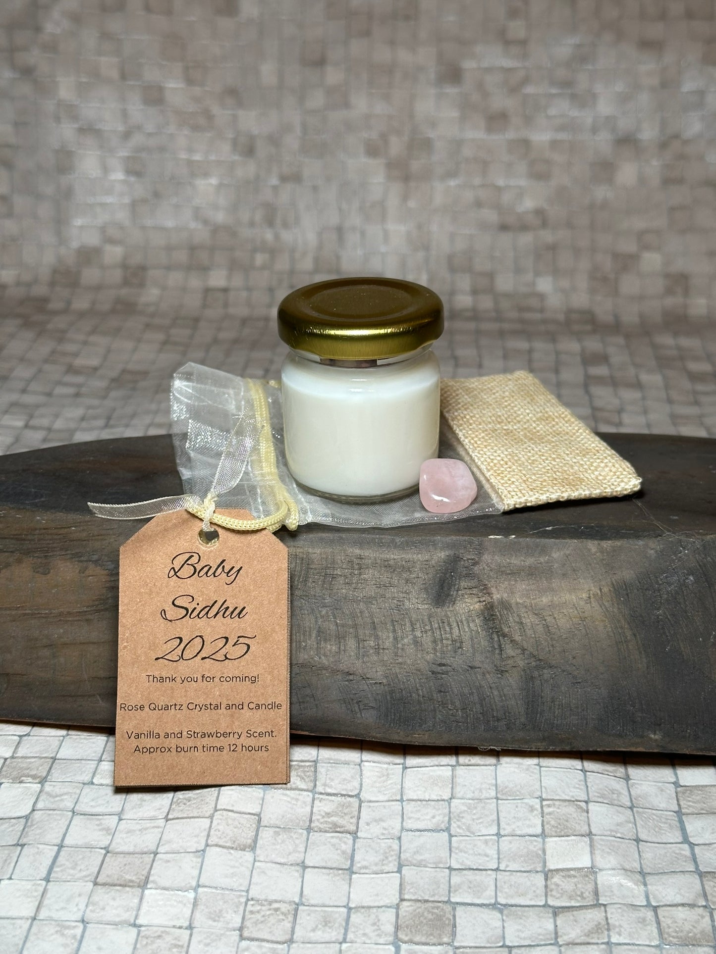 Personalised Mini Candle And Crystal Favours