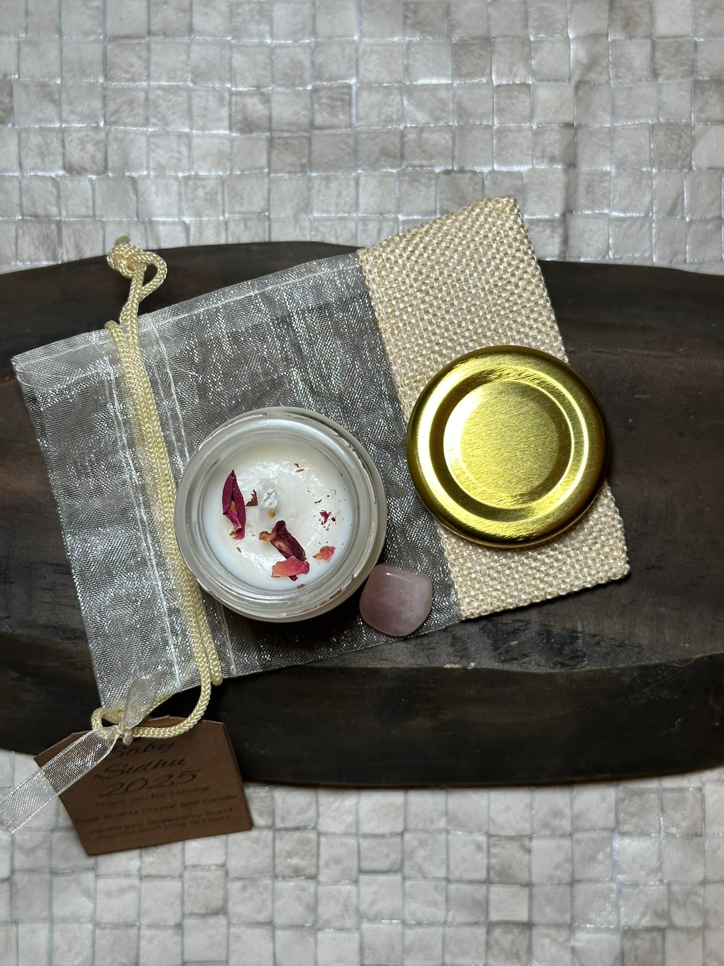 Personalised Mini Candle And Crystal Favours