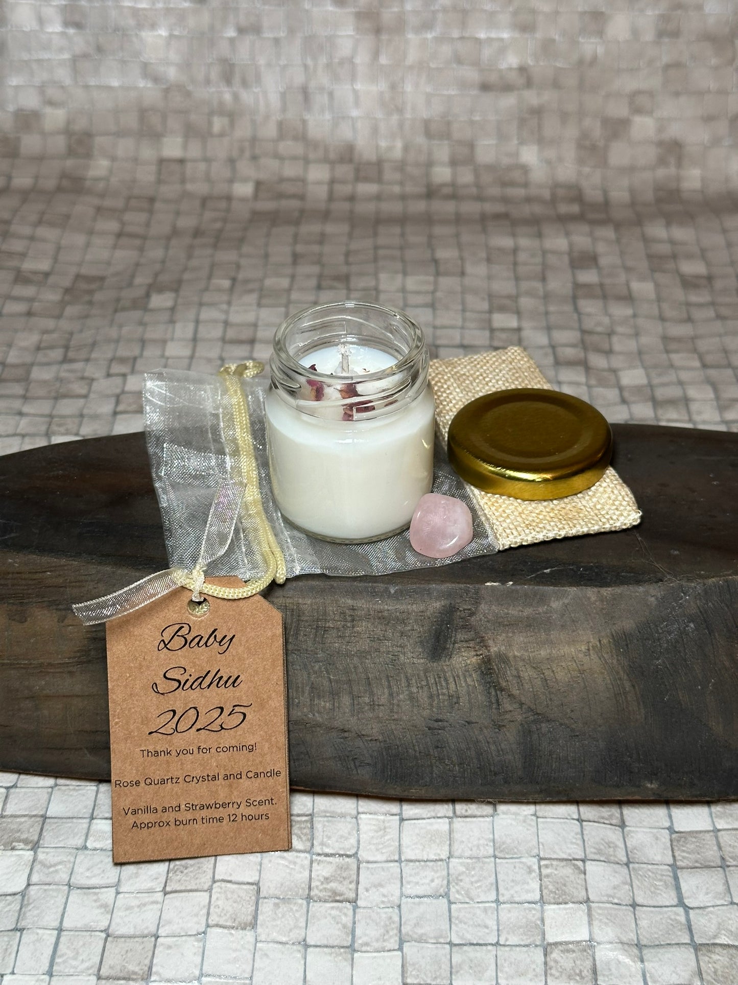 Personalised Mini Candle And Crystal Favours