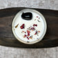 Black Obsidian Infused crystal candle - Meadow Lily & Cotton Musk Scent (200g)