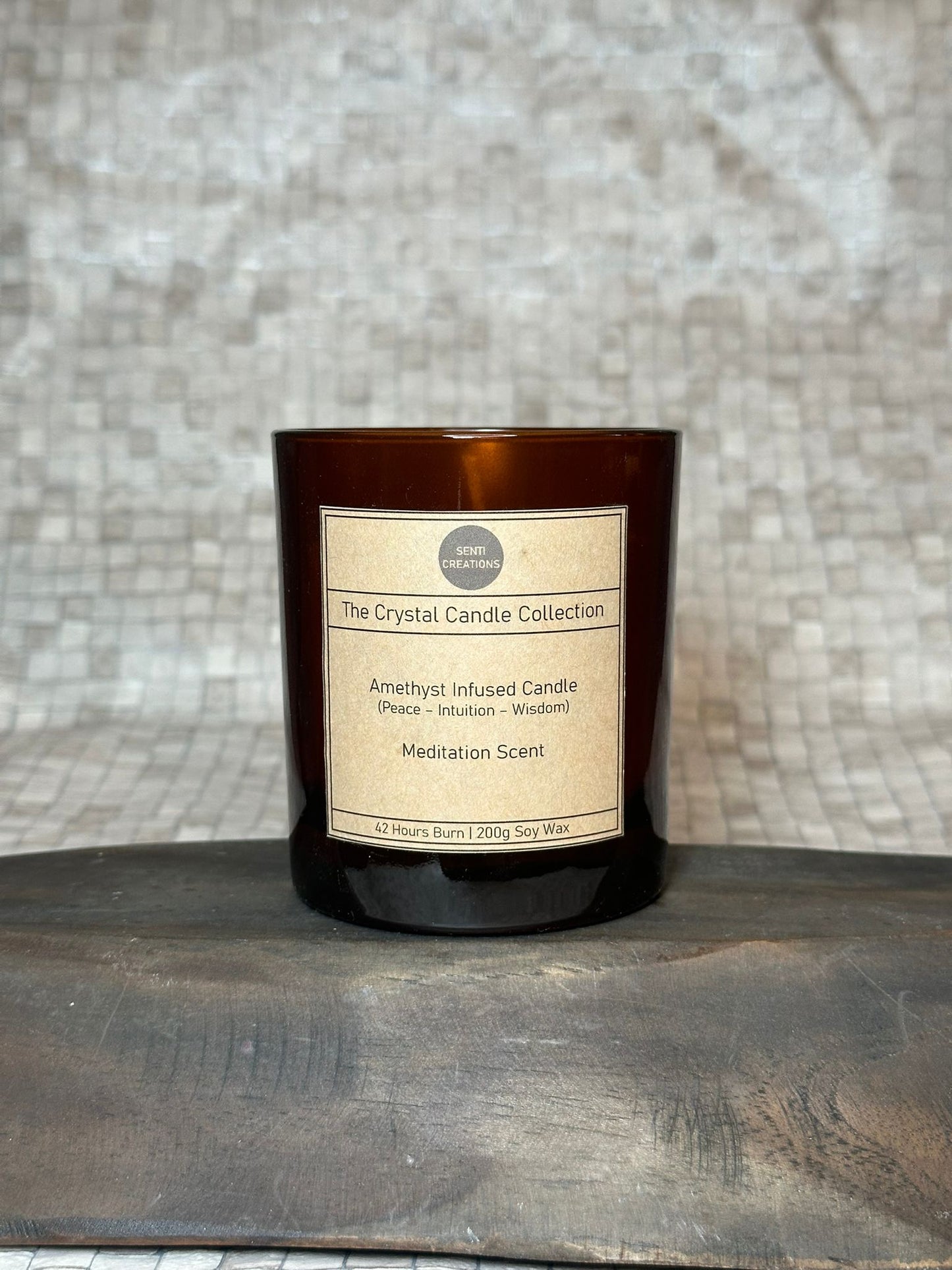 Amber Lotti Crystal Infused Candle - Customisable (200g)