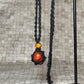 Black/Brown Cord Adjustable Cage Necklace