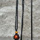 Black/Brown Cord Adjustable Cage Necklace