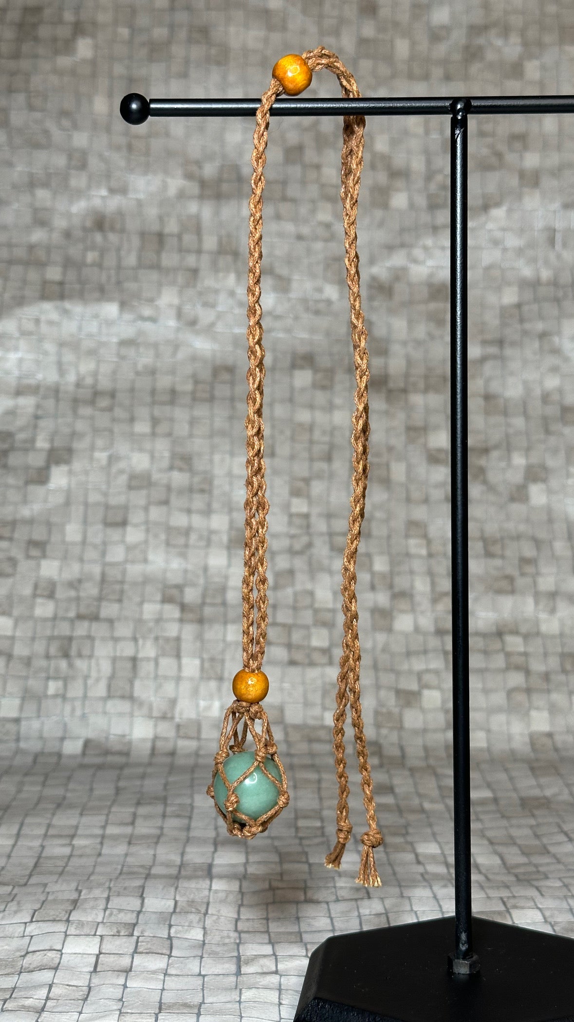 Black/Brown Cord Adjustable Cage Necklace
