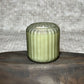 Green Fluted Glass Crystal Infused Candle With Cotton Wick - Customisable (200g)