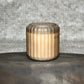 Brown Fluted Glass Crystal Infused Candle With Cotton Wick - Customisable (200g)