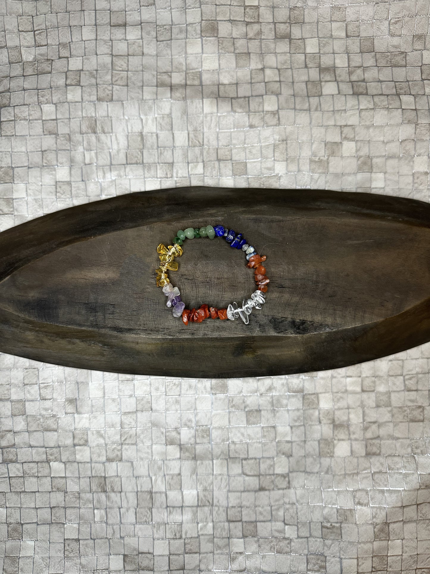 7 Chakra Crystal Chip Bracelet